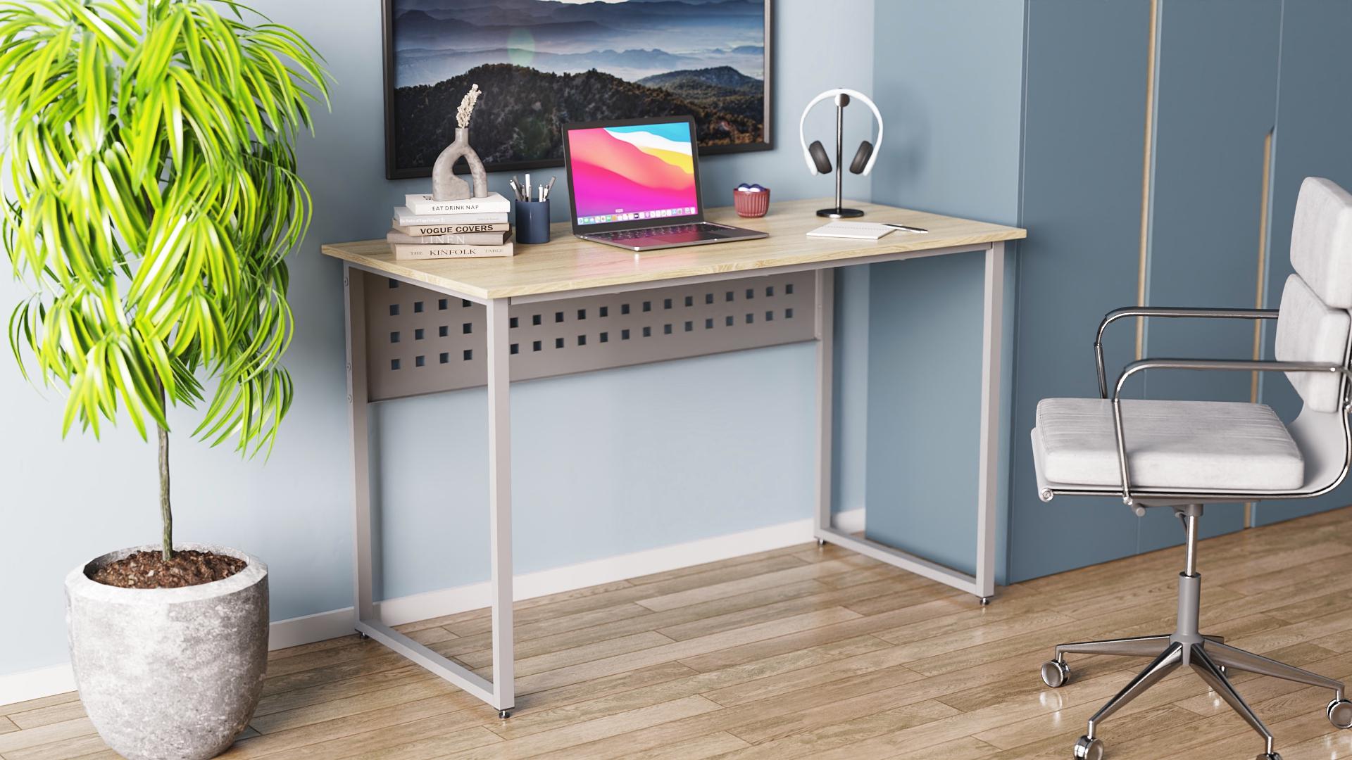 Стол компьютерный Ferrum-decor Майк ДСП 16 мм 75x100x60 см Серый/Дуб Сонома (FRD-101768)