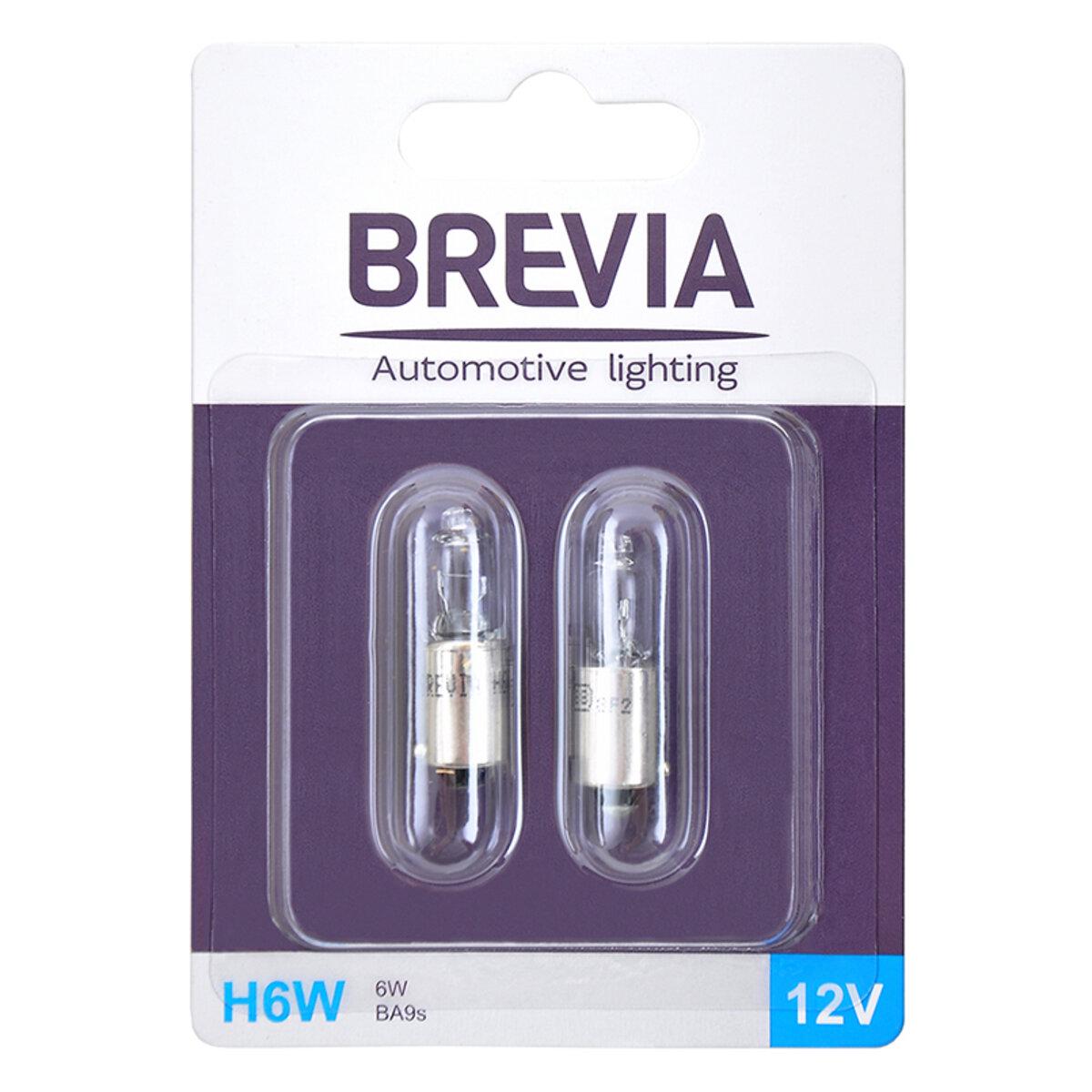 Лампа накаливания Brevia H6W 6W BA9s для автомобиля 2 шт. 12V (12332B2) - фото 1