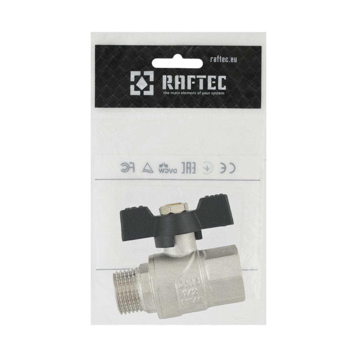 Кран шаровый Raftec PN40 НВ 1/2" бабочка Black (SW-39499) - фото 6