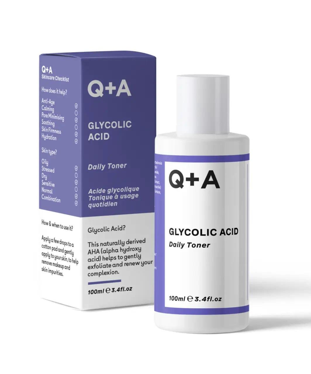 Тонер для лица с гликолевой кислотой Q+A GLYCOLIC ACID Daily Toner 100 мл (10365763)