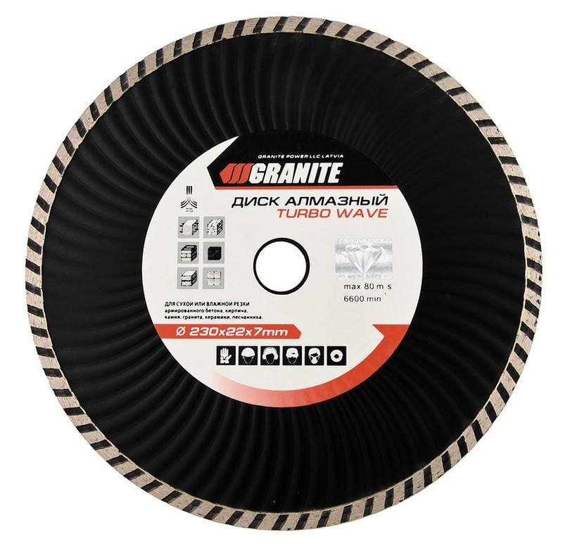 Диск алмазний Granite Turbo Wave 230 мм (9-04-230)