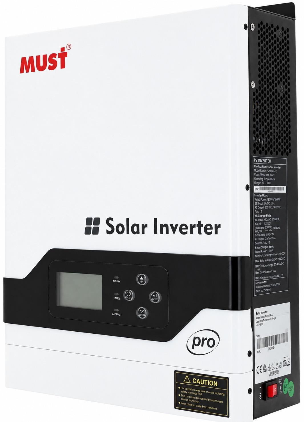 Инвертор гибридный MUST PV1800 PV18-3024 PRO 24V 3000VA/3000W MPPT с чистой синусоидой