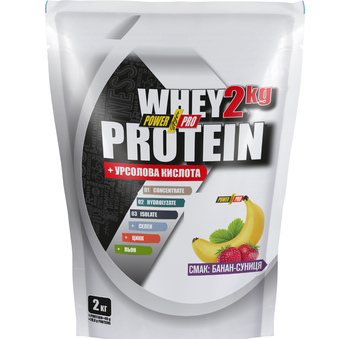 ᐉ Протеин Power Pro Whey Protein Банан-земляника 2 кг