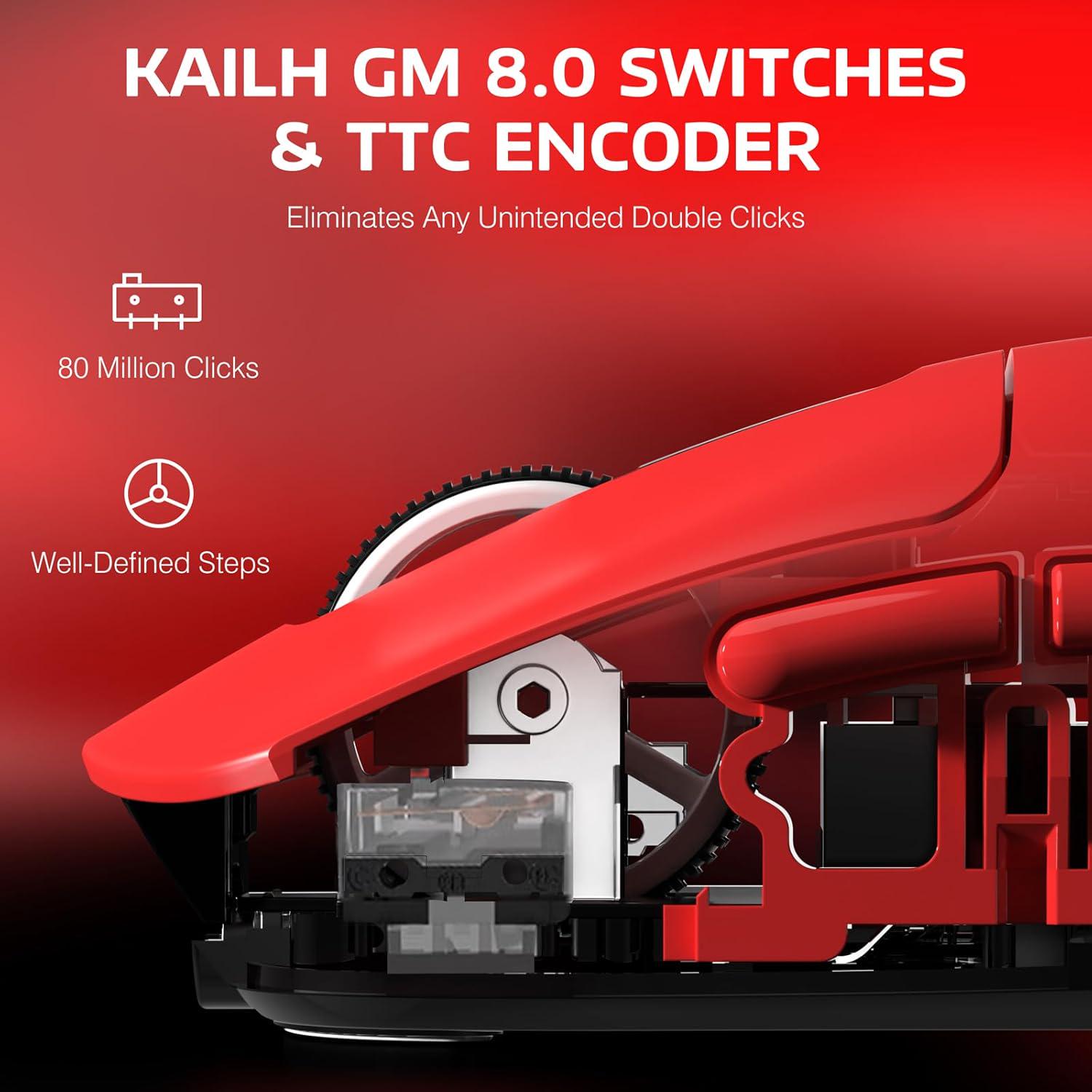 Мышка игровая беспроводная attack shark X3 эргономичная 49 г PAW3395 26K DPI программированные кнопки Red - фото 9 Мышка игровая беспроводная attack shark X3 эргономичная 49 г PAW3395 26K DPI программированные кнопки Red - фото 9