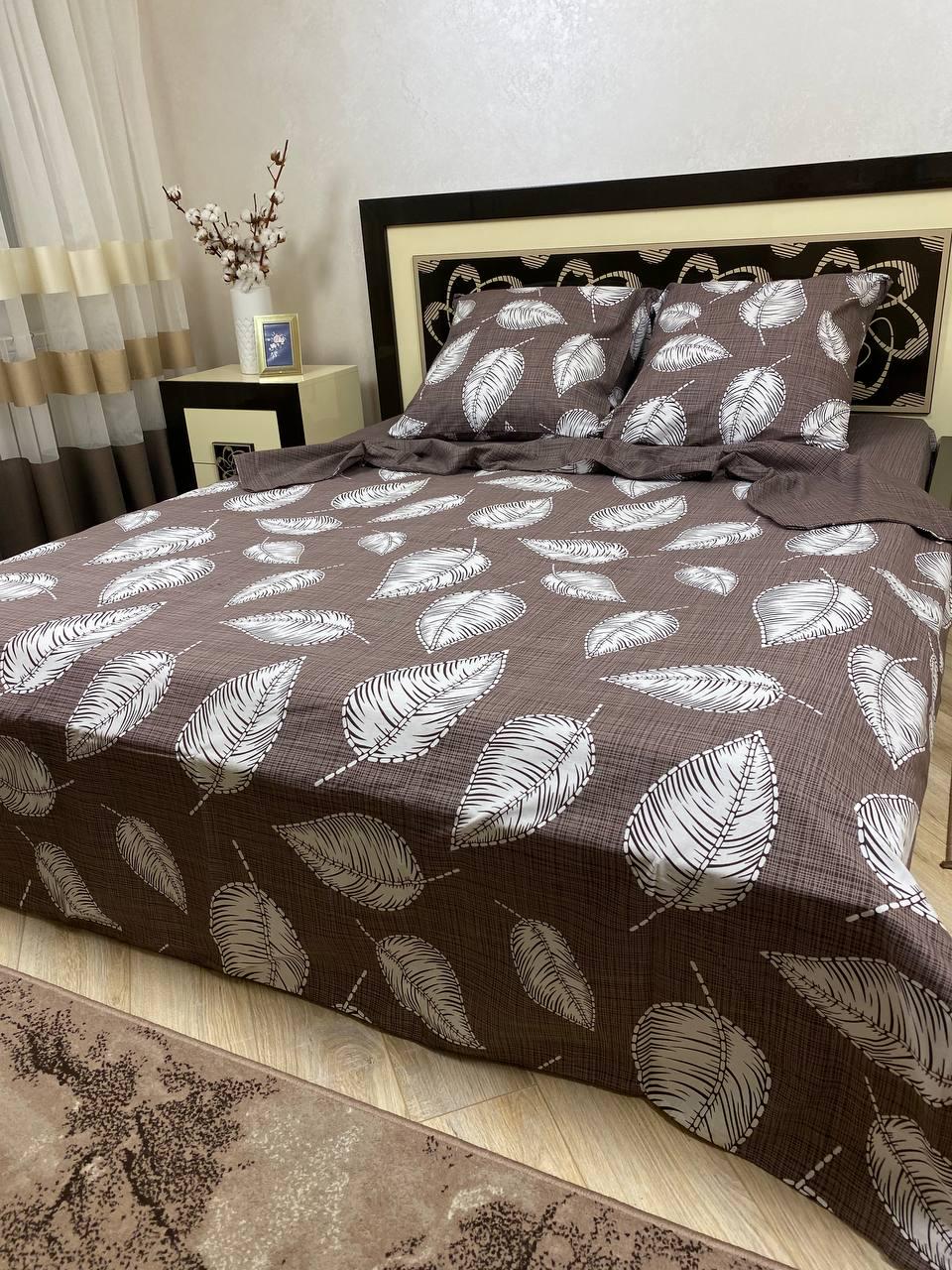 Комплект постельного белья Снежный лист семейный наволочки 70x70 см