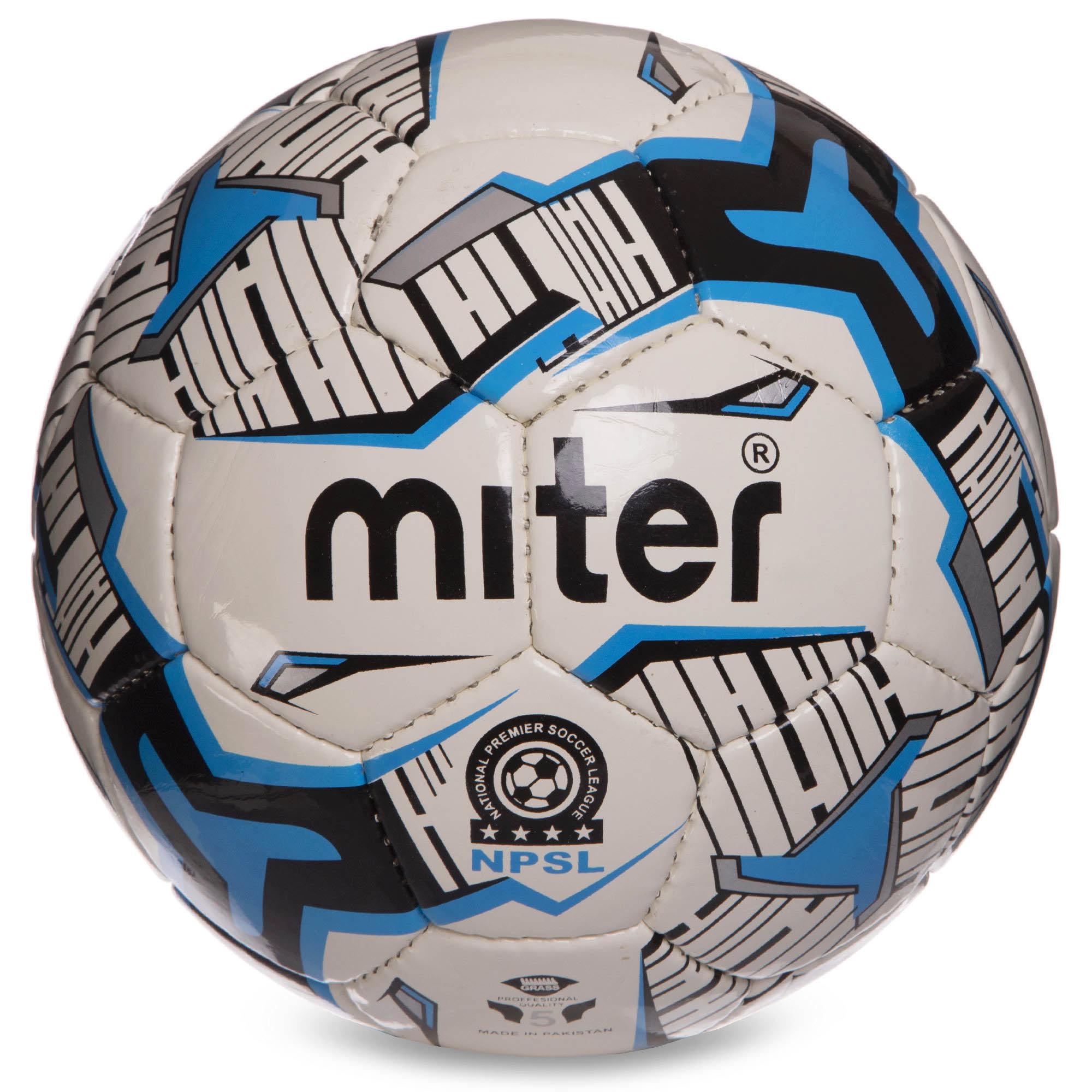 Мяч футбольный Zelart MITER BALLONSTAR MR-16 №5 PU Белый/Синий (DR008181)