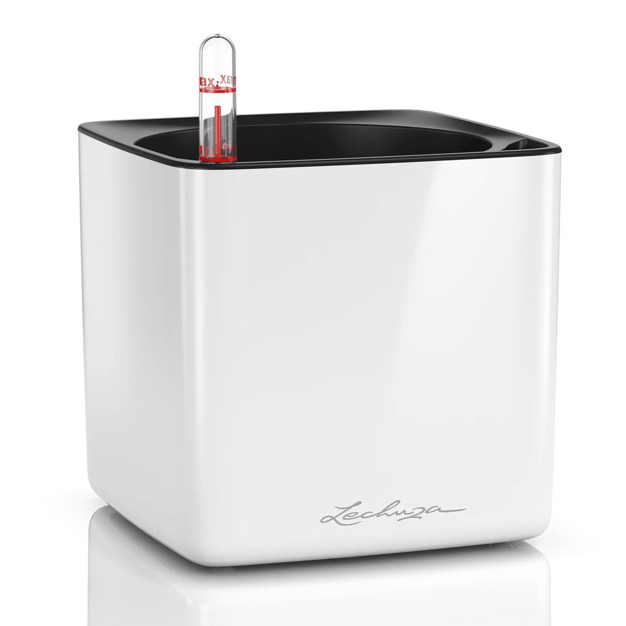 Вазон Lechuza Cube Glossy 14 1,5 л Белый (13510 Line)
