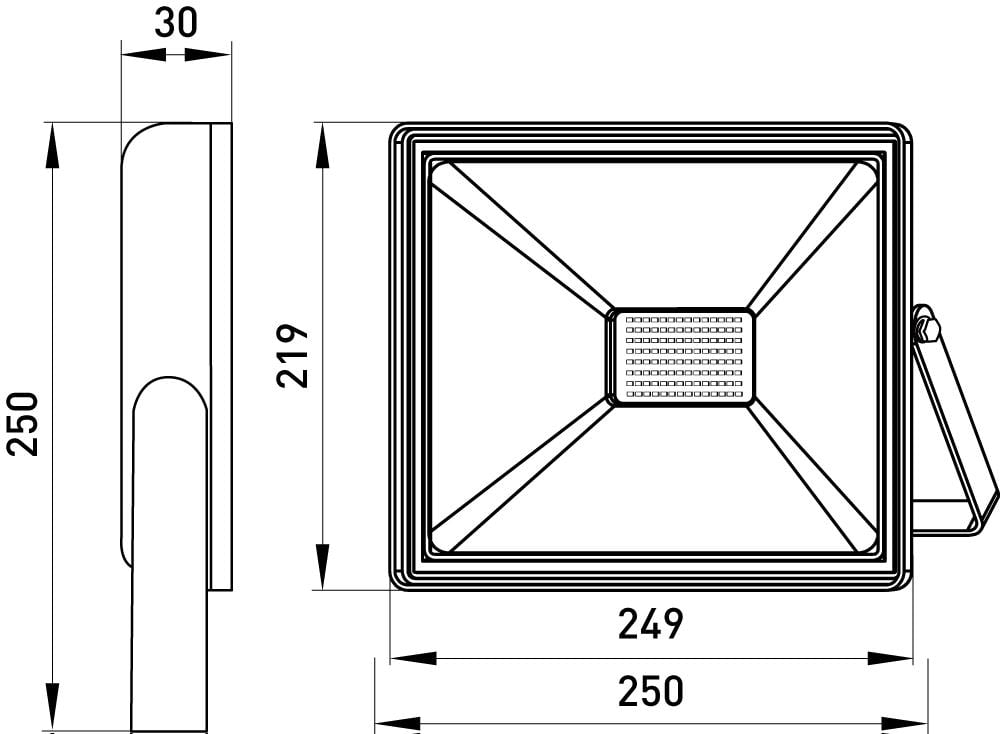 Прожектор LED E.NEXT e.LED.flood.stand.100.6000 100W 220V 8000lm 6000K IP65 249x30x219 мм (l0790005) - фото 4 Прожектор LED E.NEXT e.LED.flood.stand.100.6000 100W 220V 8000lm 6000K IP65 249x30x219 мм (l0790005) - фото 4