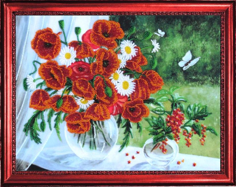 Набір для вишивання бісером BUTTERFLY 277 Маки та смородина 26х34 см (277)