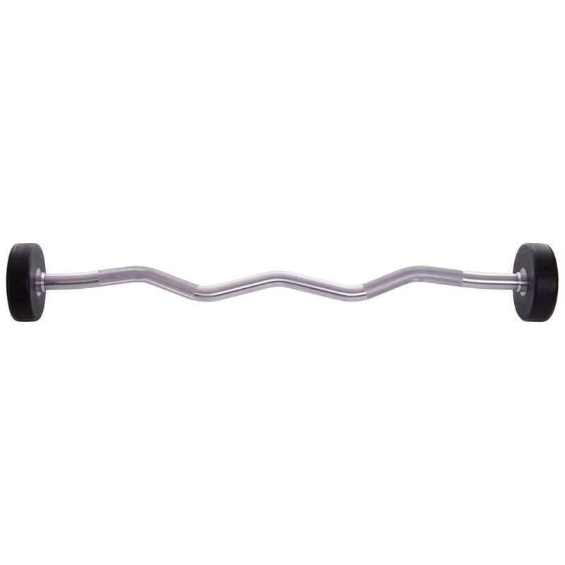 Штанга фиксированная изогнутая Urethane Barbell Zelart TA-2690 10 кг Зелено-черный (58363127) - фото 2