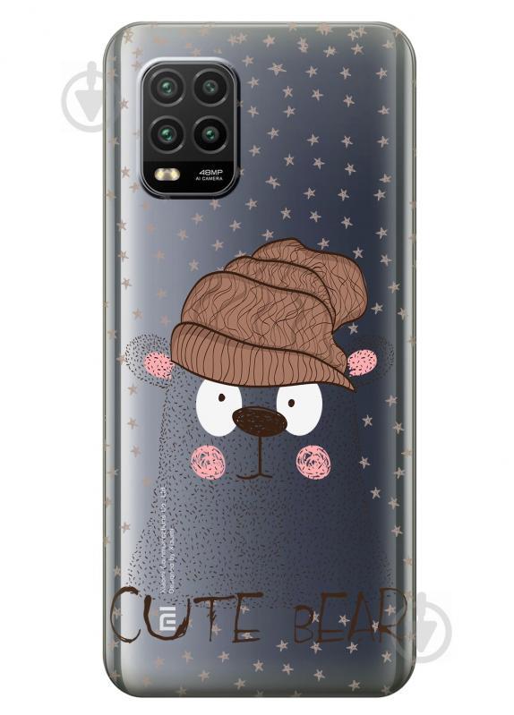 Cиликоновый чехол iSwag для Xiaomi Mi 10 Lite Медведь (KS2234)