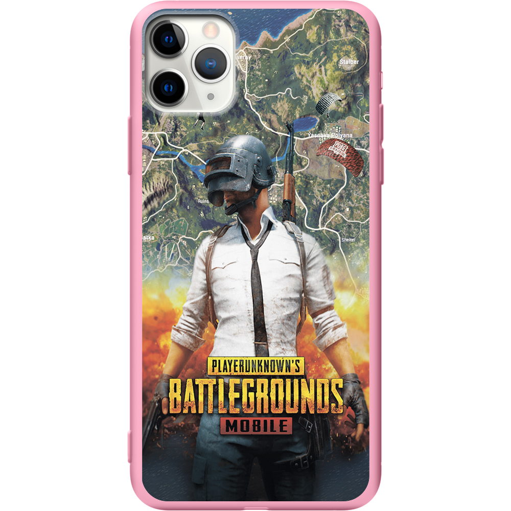 Чехол Boxface iPhone 11 Pro Max PUBG Mobile Розовый силикон (38194-up2309-42883)