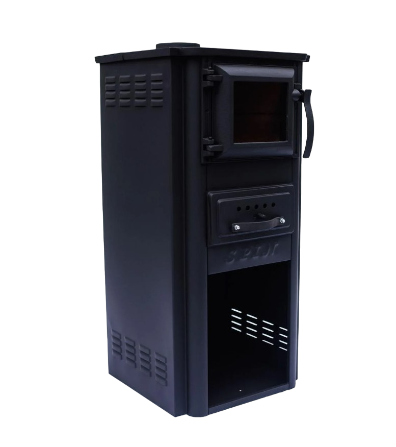 Піч-камін опалювальна для котеджу і дачі Spin KALIMERO 6 кВт Чорний (CNT00007757)