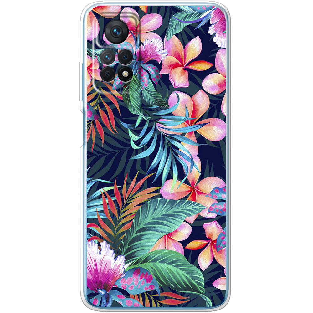 Чехол BoxFace Xiaomi Redmi Note 11 Pro flowers in the tropics Прозрачный силикон (44185-up1971-44185)