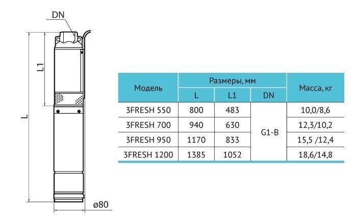 Скважинный насос Rudes 3FRESH700 с кабелем 30 м (0762RU92) - фото 4