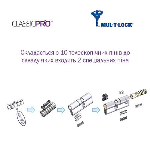 Циліндр Mul-T-Lock MTL400/Classic Pro MOD 62T 31x31T модульний Нікель сатин (21752) - фото 10