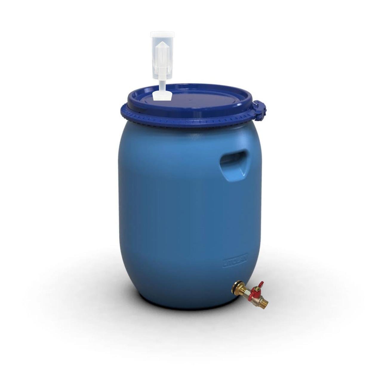 Бочка для брожения Litolan с винным клапаном U-образный и латунным сливным краном 1/2" 55 л (29656) - фото 1