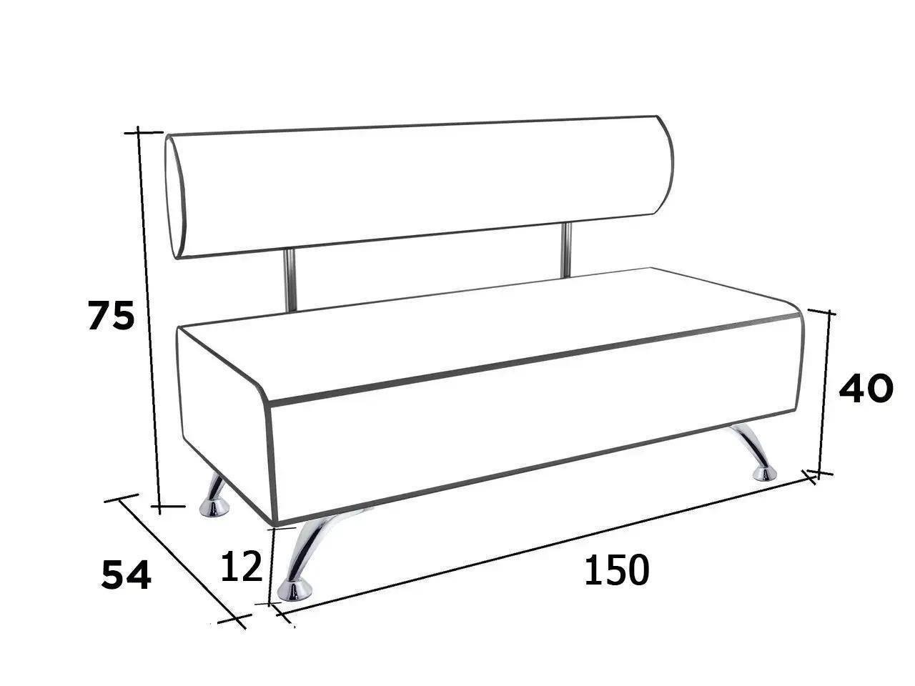Диван офисный AVVS для ожидания/приемной 150 см с ножками 12 см Темно-оливковый - фото 3