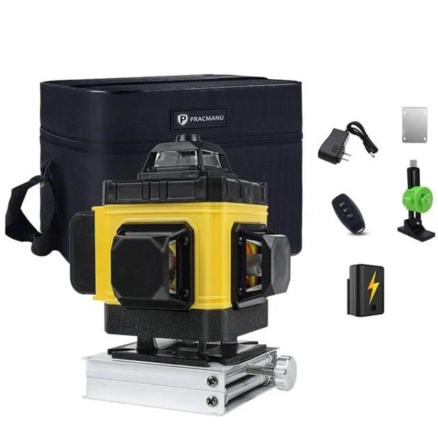 Лазерний рівень Pracmanu 4D 16 ліній 360° самовирівнюючий з зеленим промінем (27001346)