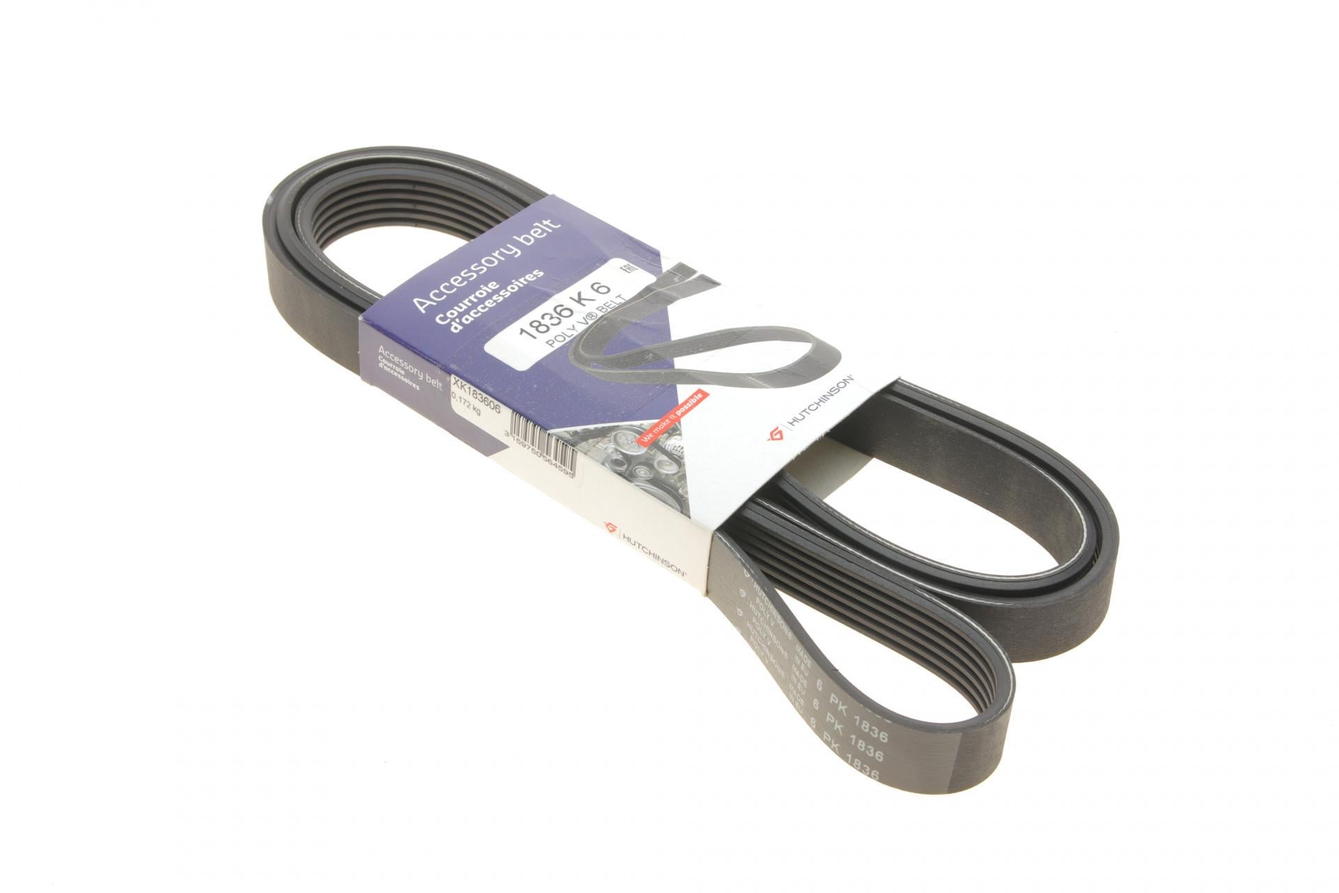 Ремень генератора HUTCHINSON для Renault Master 2.2/2.5 dCi 00- (6PK1836 1836 K 6)