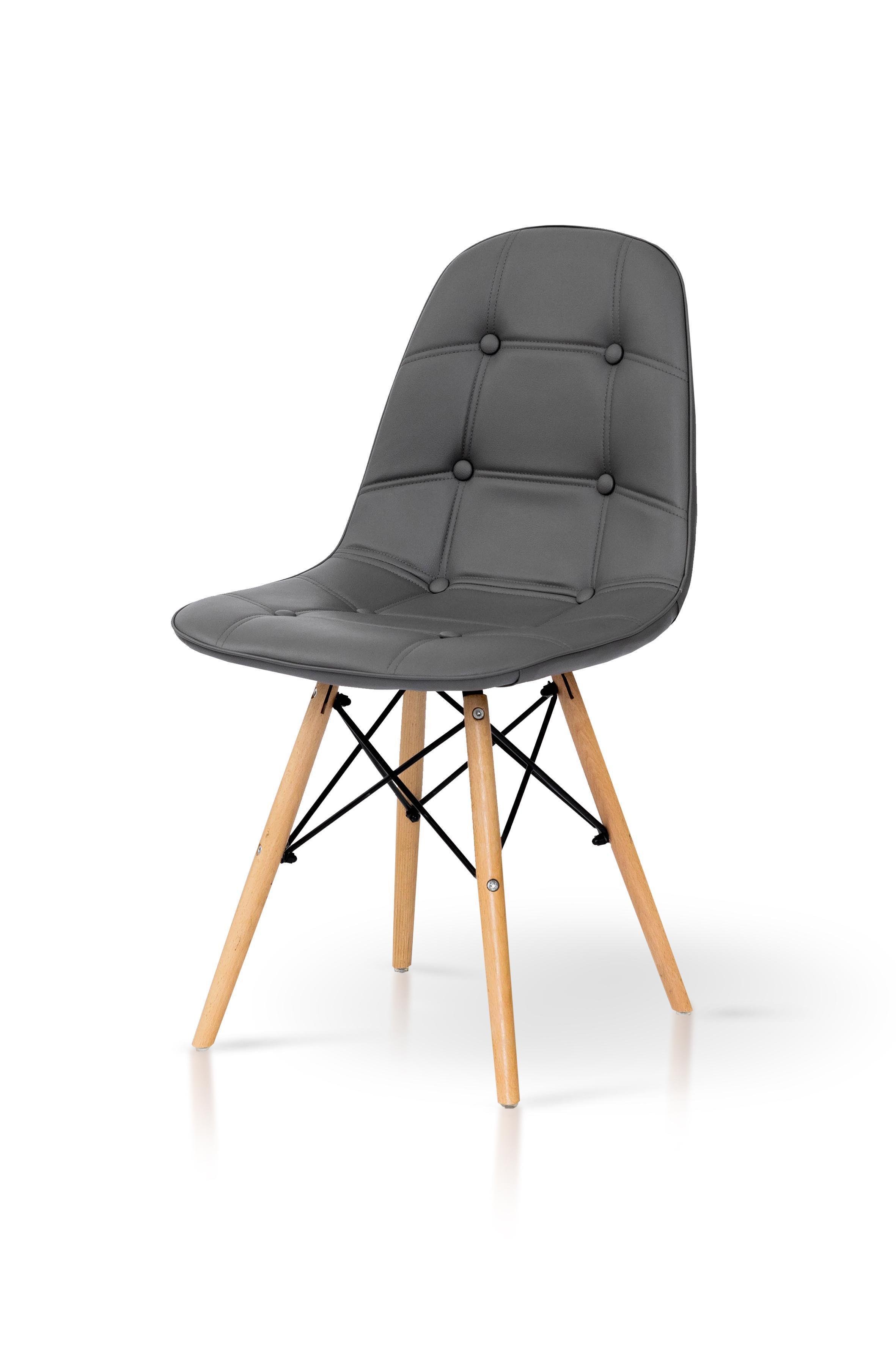 Стілець для кухні та вітальні Джастін Justin шкірзам 460х840х500 мм Сірий (GAА0050650) - фото 1 Стілець для кухні та вітальні Джастін Justin шкірзам 460х840х500 мм Сірий (GAА0050650) - фото 1