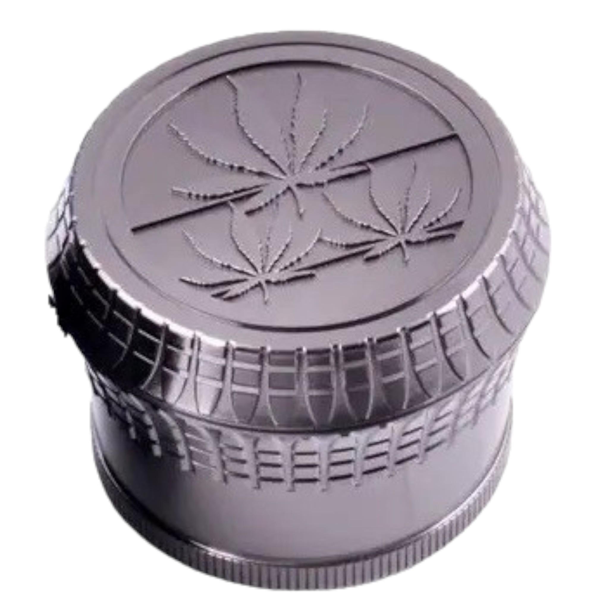 Гриндер Grinder Hemp Leaf для подрібнення тютюну та спецій Graphite - фото 1