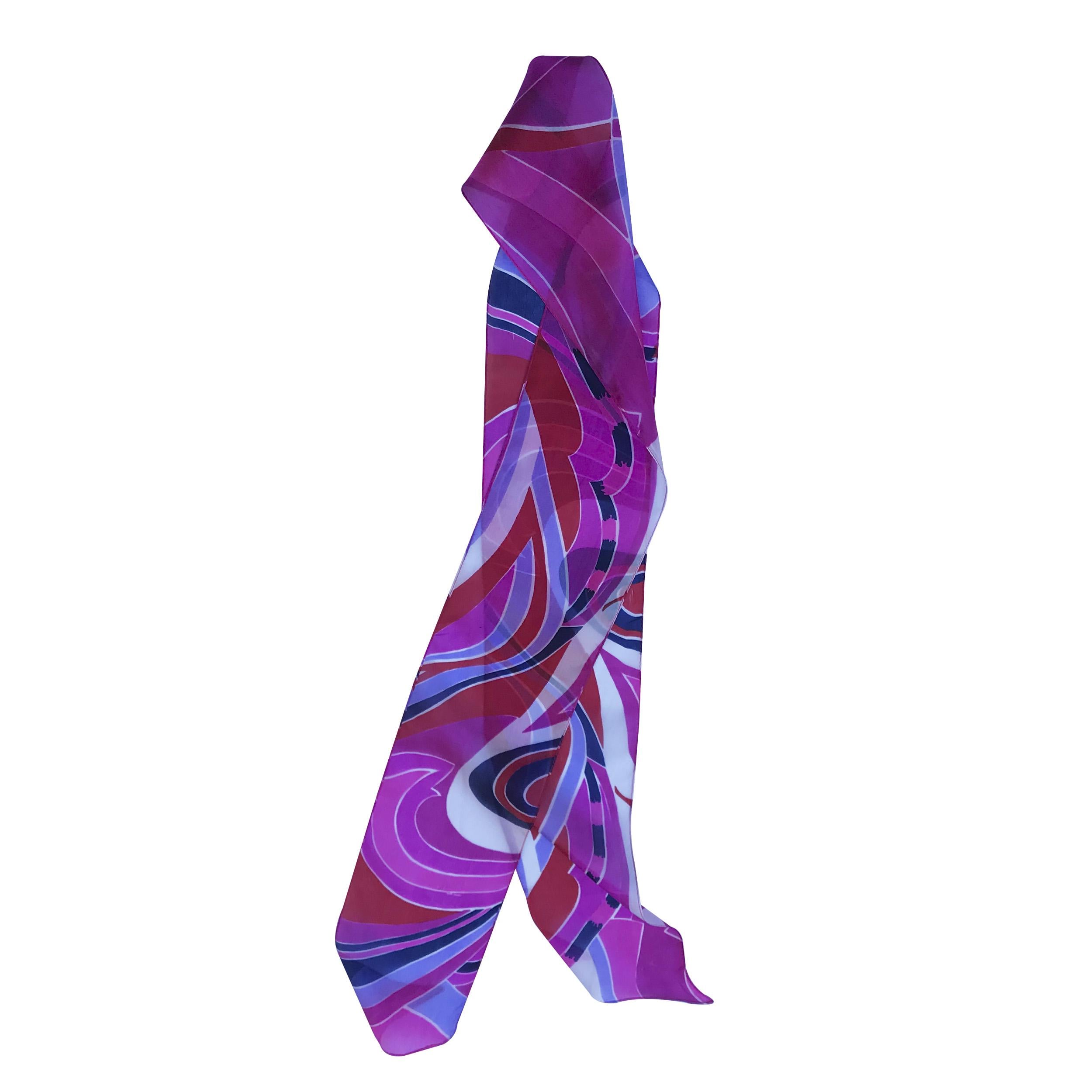 Шарф шелковый натуральный Silk Route 10х150 см Пурпурный (406)