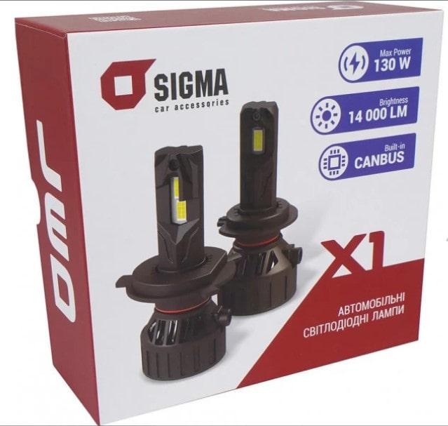 Автолампа Sigma LED X1 65W H7 5000K 1 шт. (20623) - фото 5