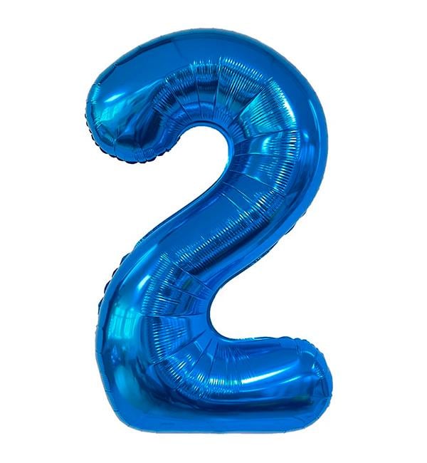 Шарик Цифра 2 80 см Синий (1353838)