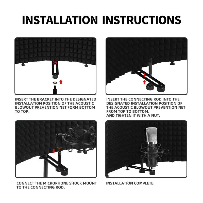 Акустический экран для микрофона 3 секции 41х26 см (111373) - фото 6 Акустический экран для микрофона 3 секции 41х26 см (111373) - фото 6
