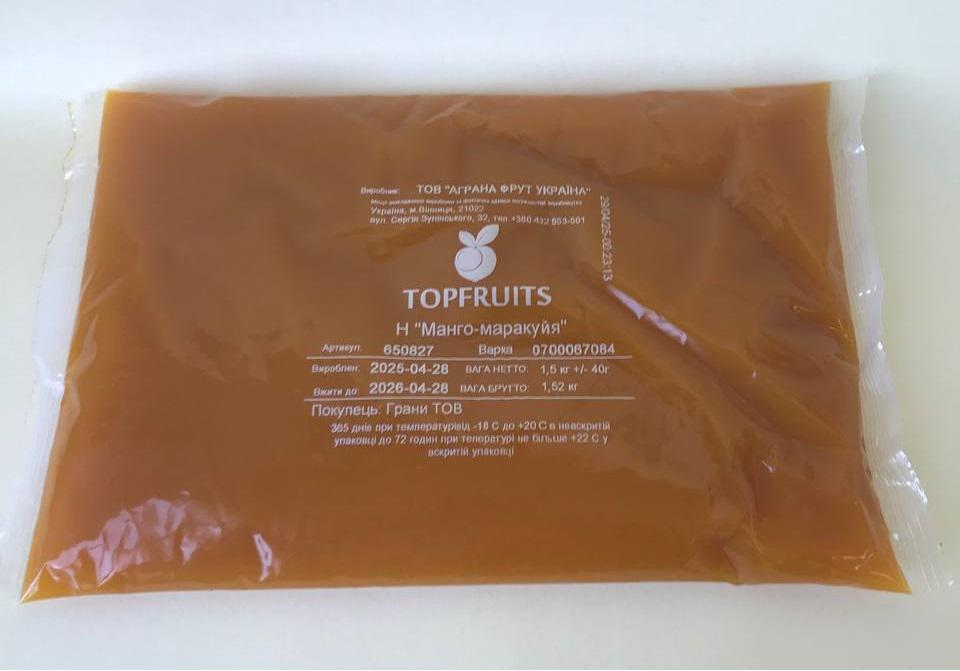 Фруктове пюре Topfruits Манго-Маракуйя 1,5 кг (650827_1) - фото 2 Фруктове пюре Topfruits Манго-Маракуйя 1,5 кг (650827_1) - фото 2