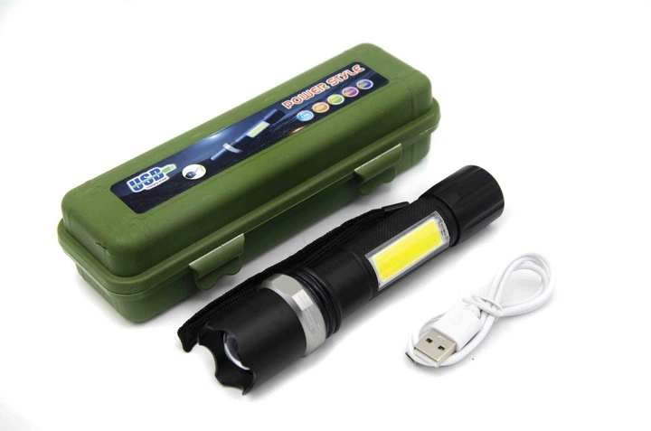 Фонарик ручной аккумуляторный ZOOM BL-9626 XPE+COB (1861)