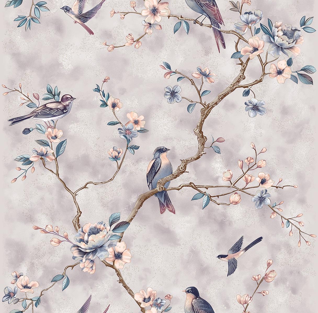 Обои бумажные Континент Тея Бежево-серый (1593) Обои бумажные Континент Тея Бежево-серый (1593)