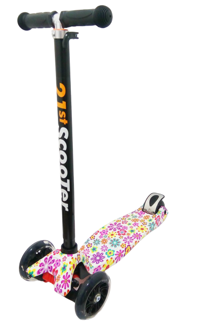 Самокат детский Scooter Maxi Style Flowers White (2T1047)