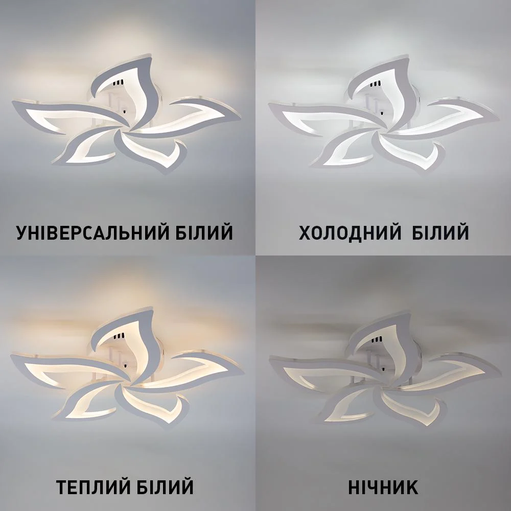 Люстра ESLLSE ELLA LED с пультом 50 Вт 5F 600x95 мм (10595) - фото 2 Люстра ESLLSE ELLA LED с пультом 50 Вт 5F 600x95 мм (10595) - фото 2