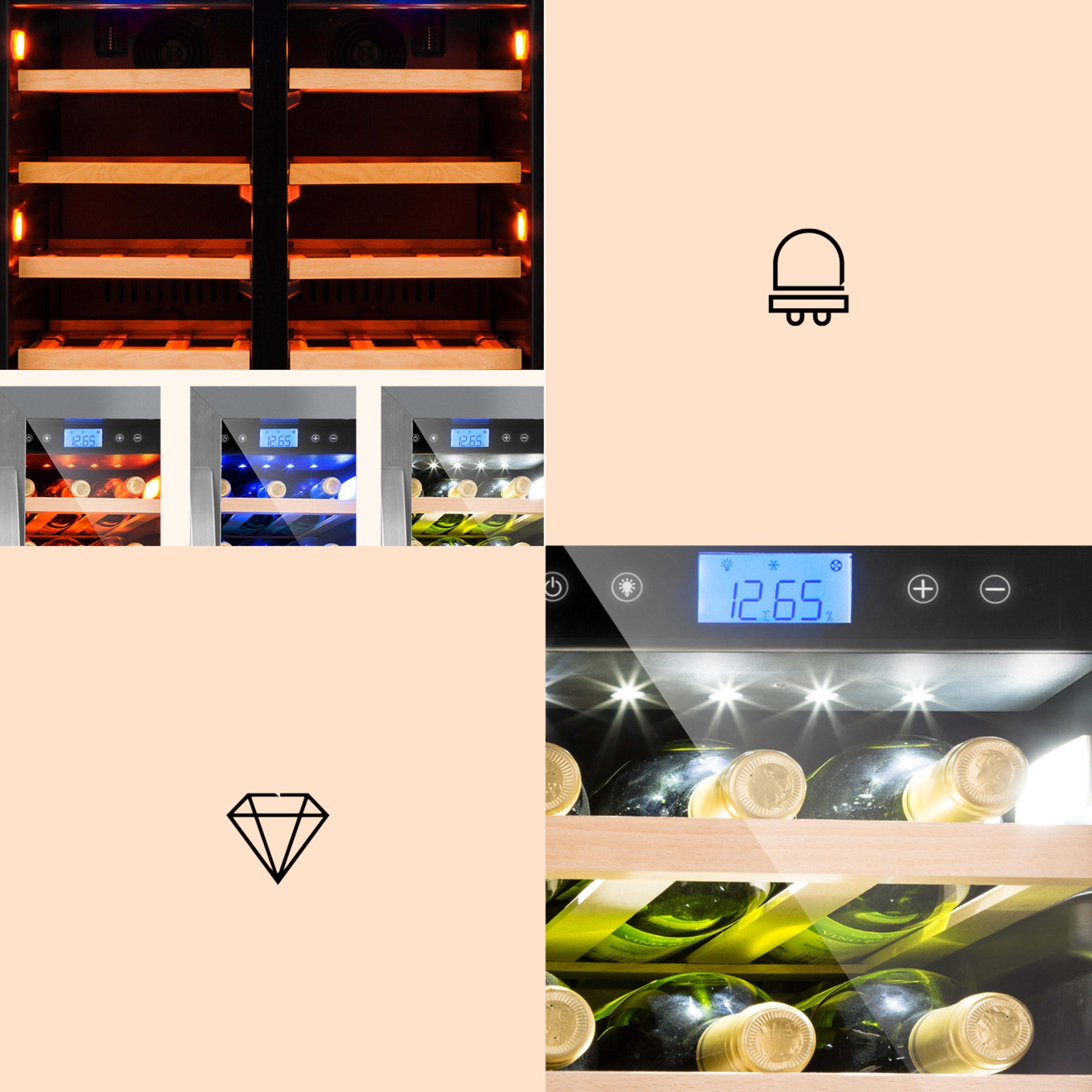 Холодильник для вина KLARSTEIN Vinovilla 42 Twin Duo встроенный 2 зоны (10045904) - фото 4