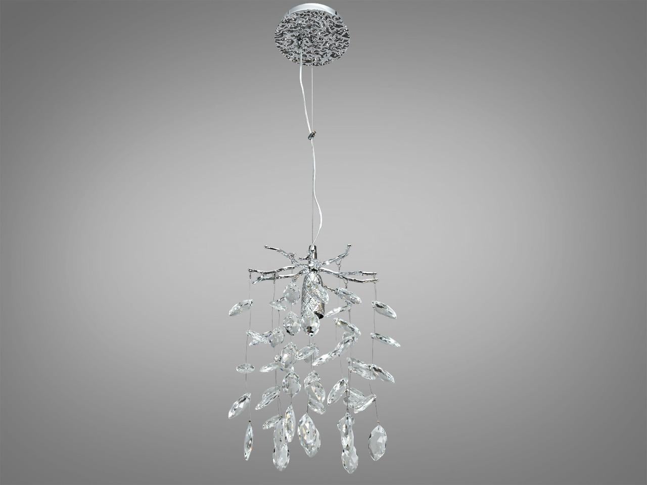 Хрустальная подвесная люстра хром 1xE14 для гостиной P8058/D200HR