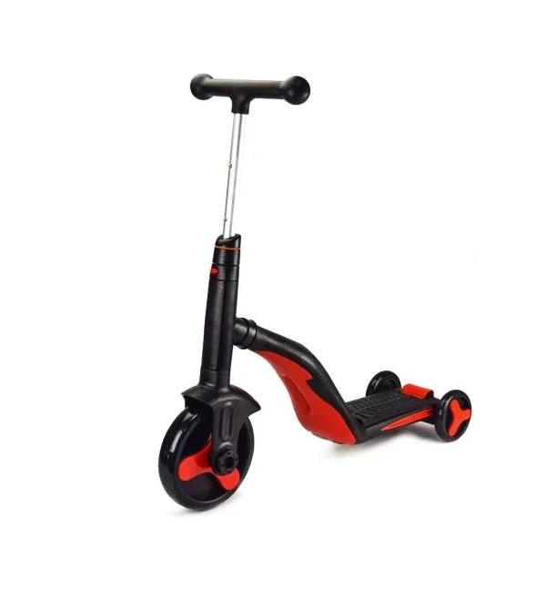 Самокат детский SC20109 RL7T 3в1 PU 190 мм 108 Черный/Красный Самокат детский SC20109 RL7T 3в1 PU 190 мм 108 Черный/Красный