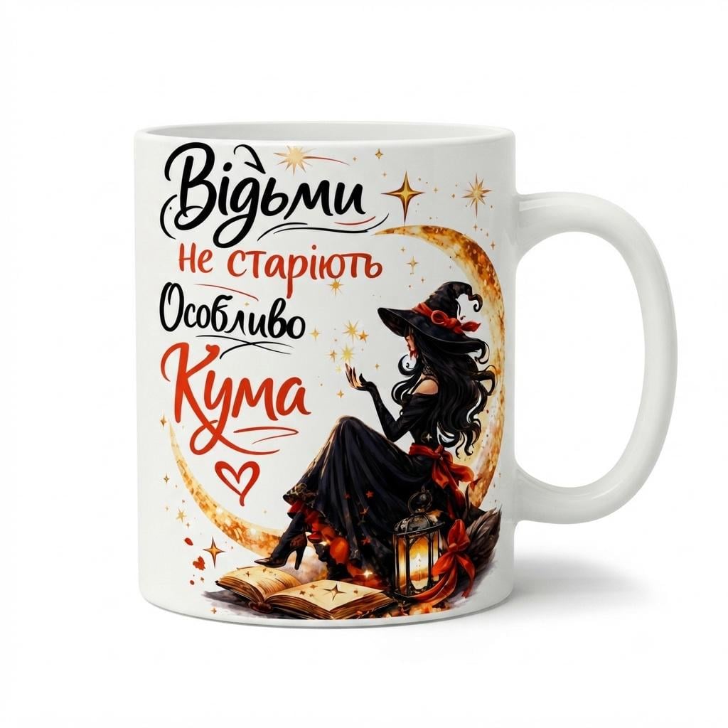 Чашка керамічна "Відьми не старіють Особливо Кума" 330 мл