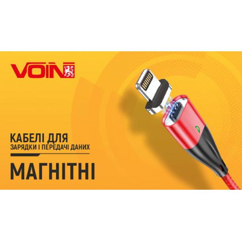 Кабель магнітний Voin VC-6102M USB-Micro USB 3 А 2 м швидка зарядка/передача даних Black (113741) - фото 2