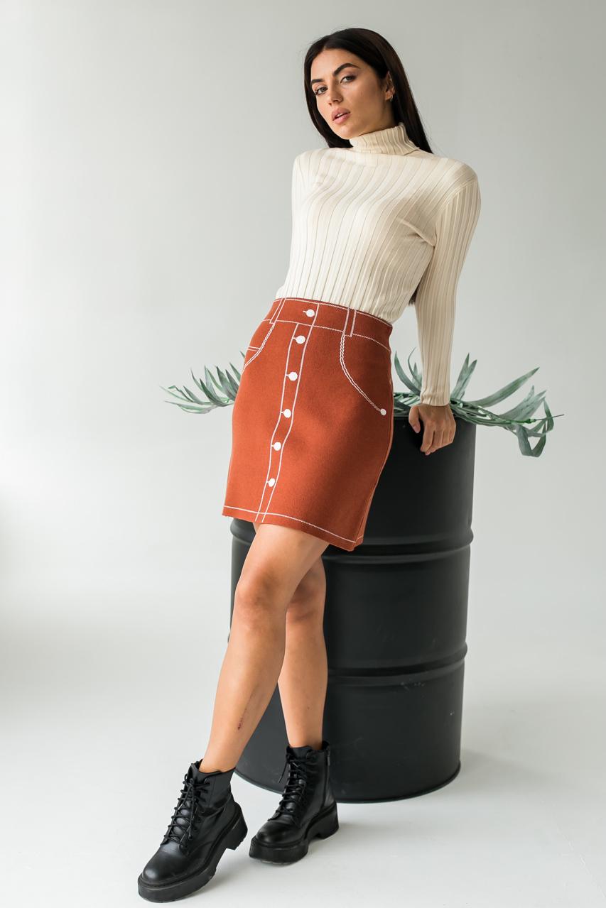 Юбка-мини LUREX S Коричневый (9505943)