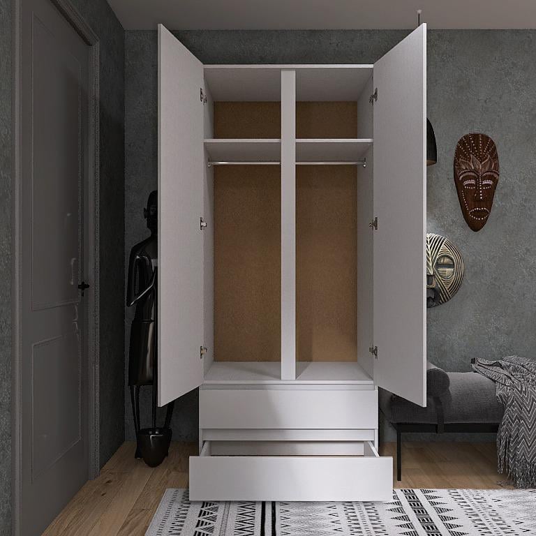 Шафа Everest Лайт ШЛ-2 900х500х2080 мм Німфея альба (11149) - фото 5 Шафа Everest Лайт ШЛ-2 900х500х2080 мм Німфея альба (11149) - фото 5