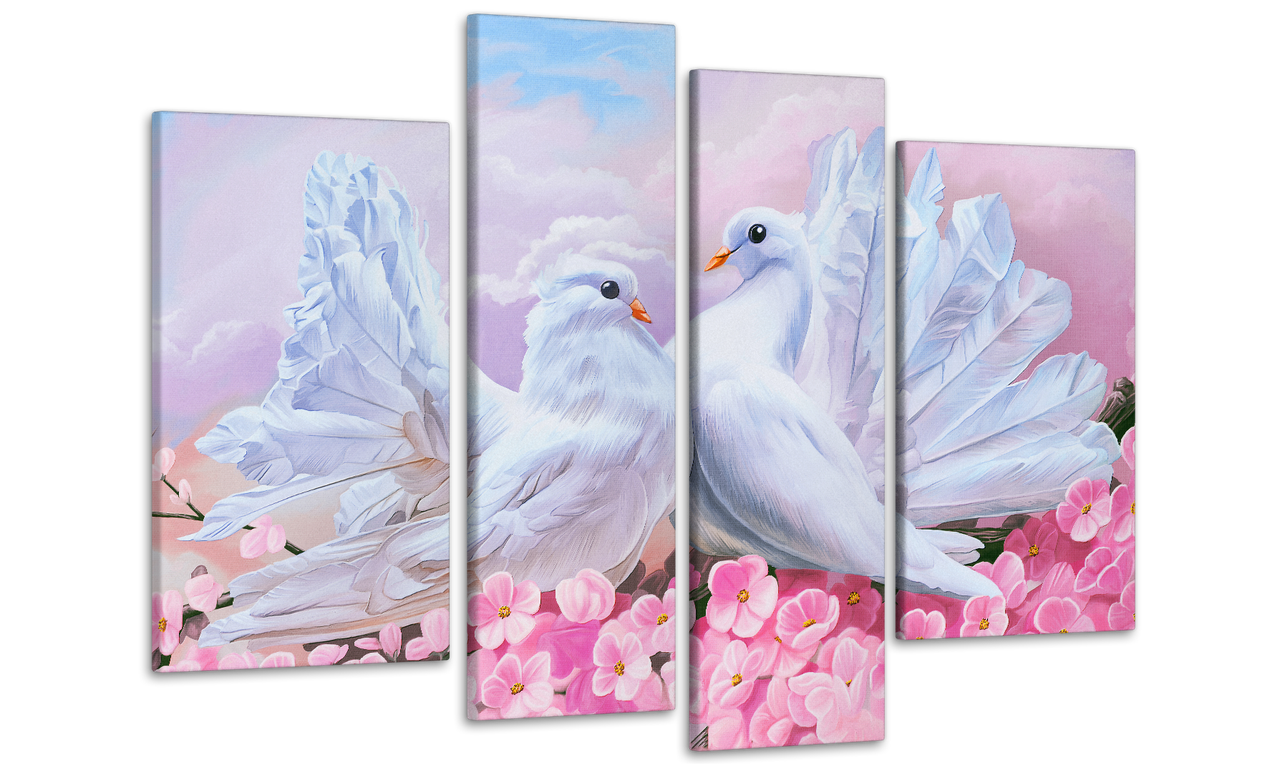 Картина модульна на полотні DK Пара голубів 112х75 см (MK40281)