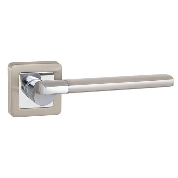 Ручка дверная Punto GALAXY QR SN/CP-3 матовый никель/хром (37011)