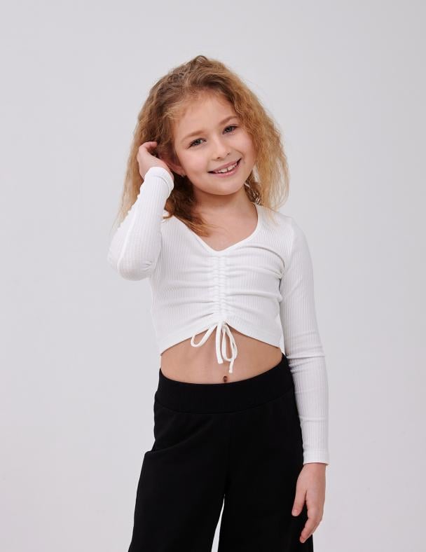 Топ длинный рукав для девочки Smil Рубчик 134 см Молочный (116713-1) Топ длинный рукав для девочки Smil Рубчик 134 см Молочный (116713-1)