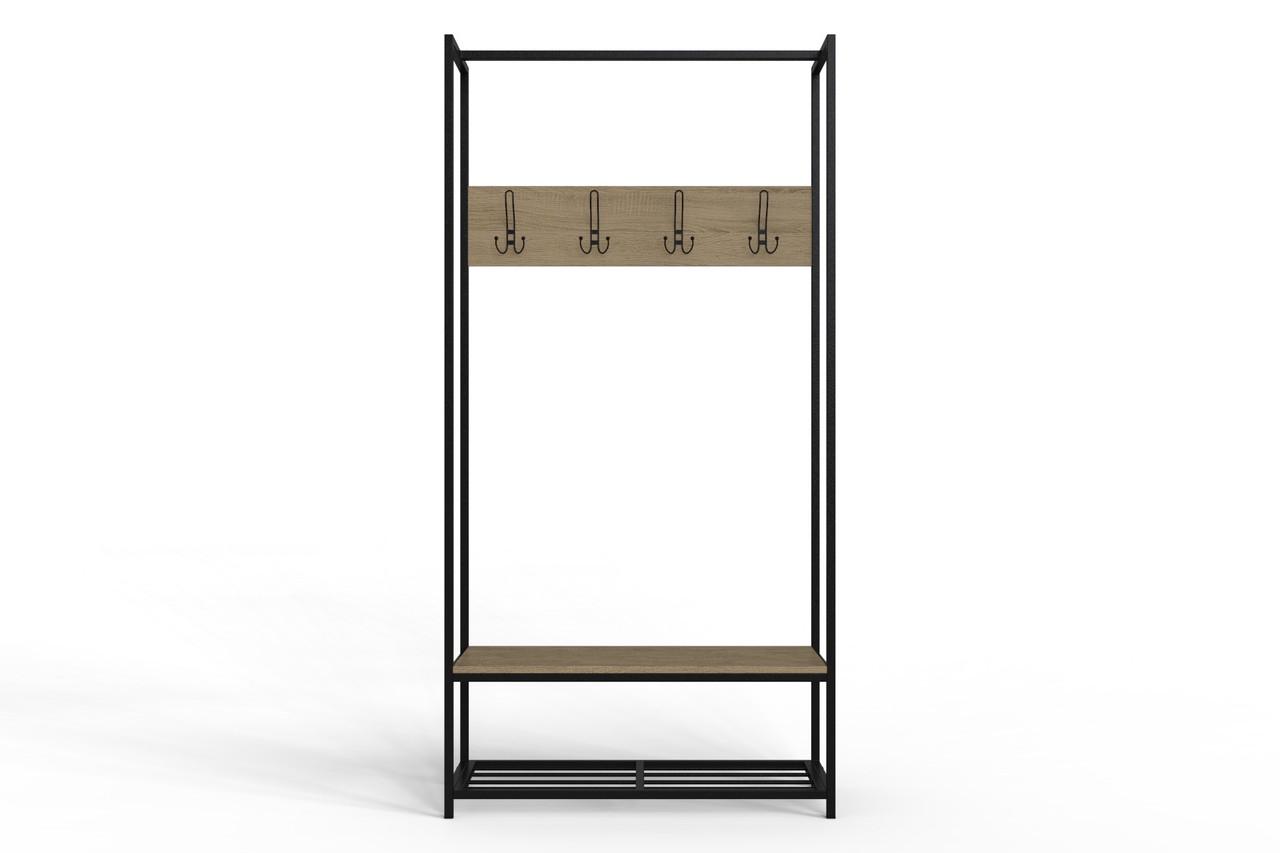 Вешалка напольная модульная Ferrum-decor Трелис 13 ДСП 16 мм 180x90x38 см Черный/Дуб Сонома (FRD-104328) Вешалка напольная модульная Ferrum-decor Трелис 13 ДСП 16 мм 180x90x38 см Черный/Дуб Сонома (FRD-104328)