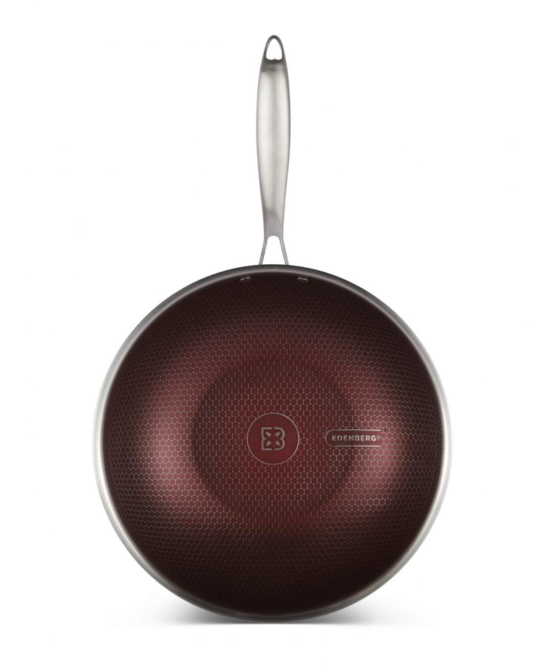 Сковорода-вок з кришкою Edenberg EB-14108 та антипригарним покриттям 28x8,5 см - фото 5 Сковорода-вок з кришкою Edenberg EB-14108 та антипригарним покриттям 28x8,5 см - фото 5