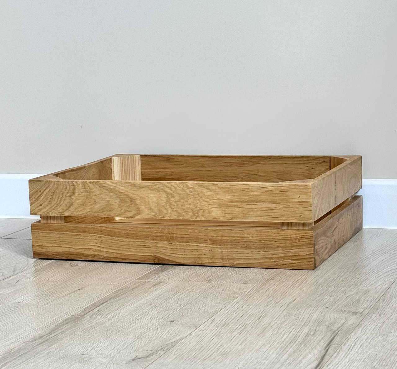 Ящик для зберігання дерев'яний з дубу 40х30х11 см (18729244) - фото 2 Ящик для зберігання дерев'яний з дубу 40х30х11 см (18729244) - фото 2