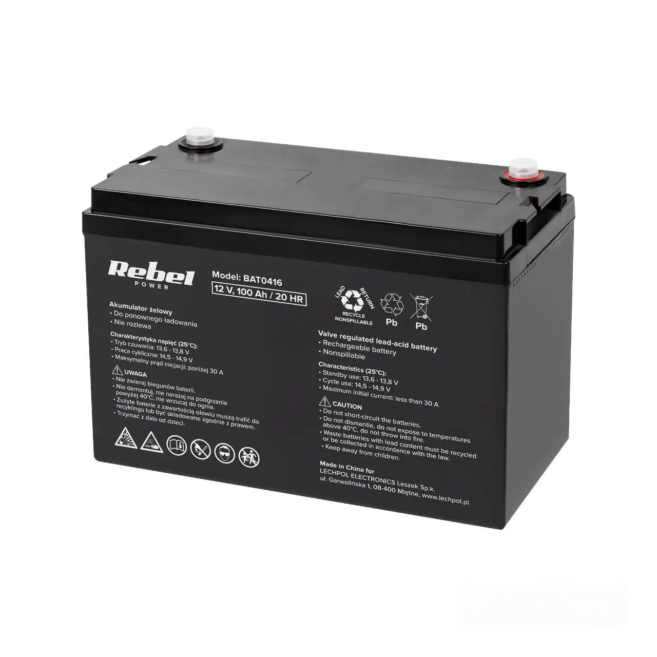 Акумулятор гелевий Rebel 12V/100A (12493823)