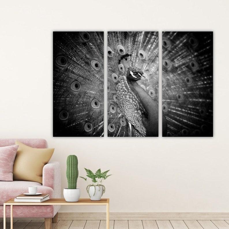 Модульная картина на холсте KIL Art Гордый павлин из трех частей 78x48 см (M3_M_235)
